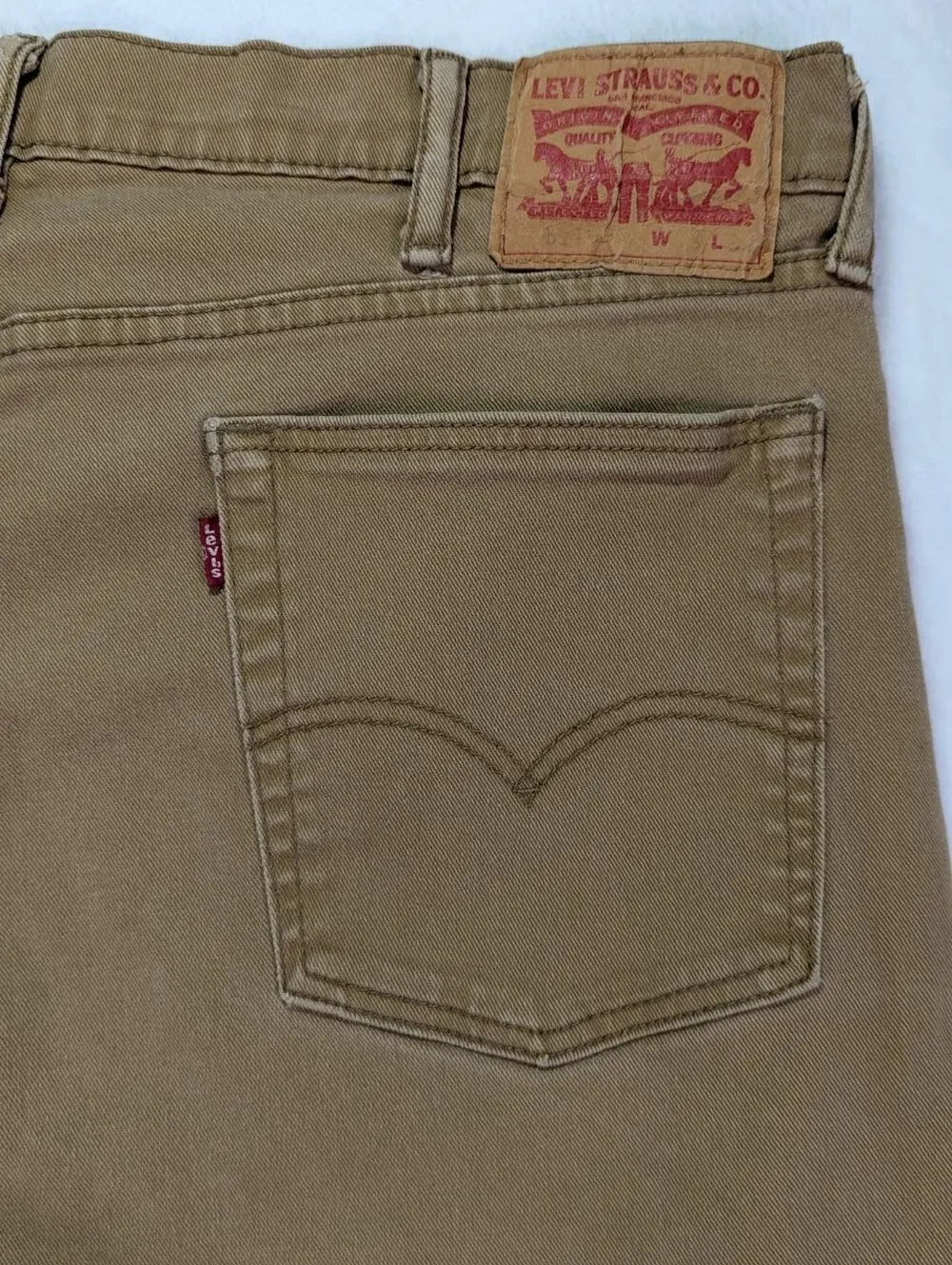 Levi's 514 Straight Fit Jeans Brown Tan 36x30 (Measures 39x32)